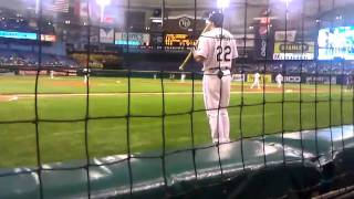 Upton caught stealing, ejected. Damon acknowledge us. Rays 9/23/11