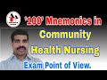 100  mnemonics in community health nursing  community health nursing mnemonics