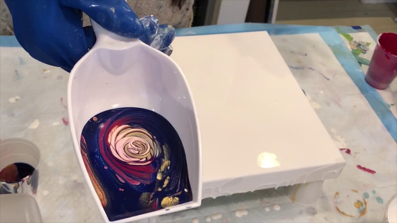 Little Rose/ring pour in a scoop!/negative space/abstract art - YouTube