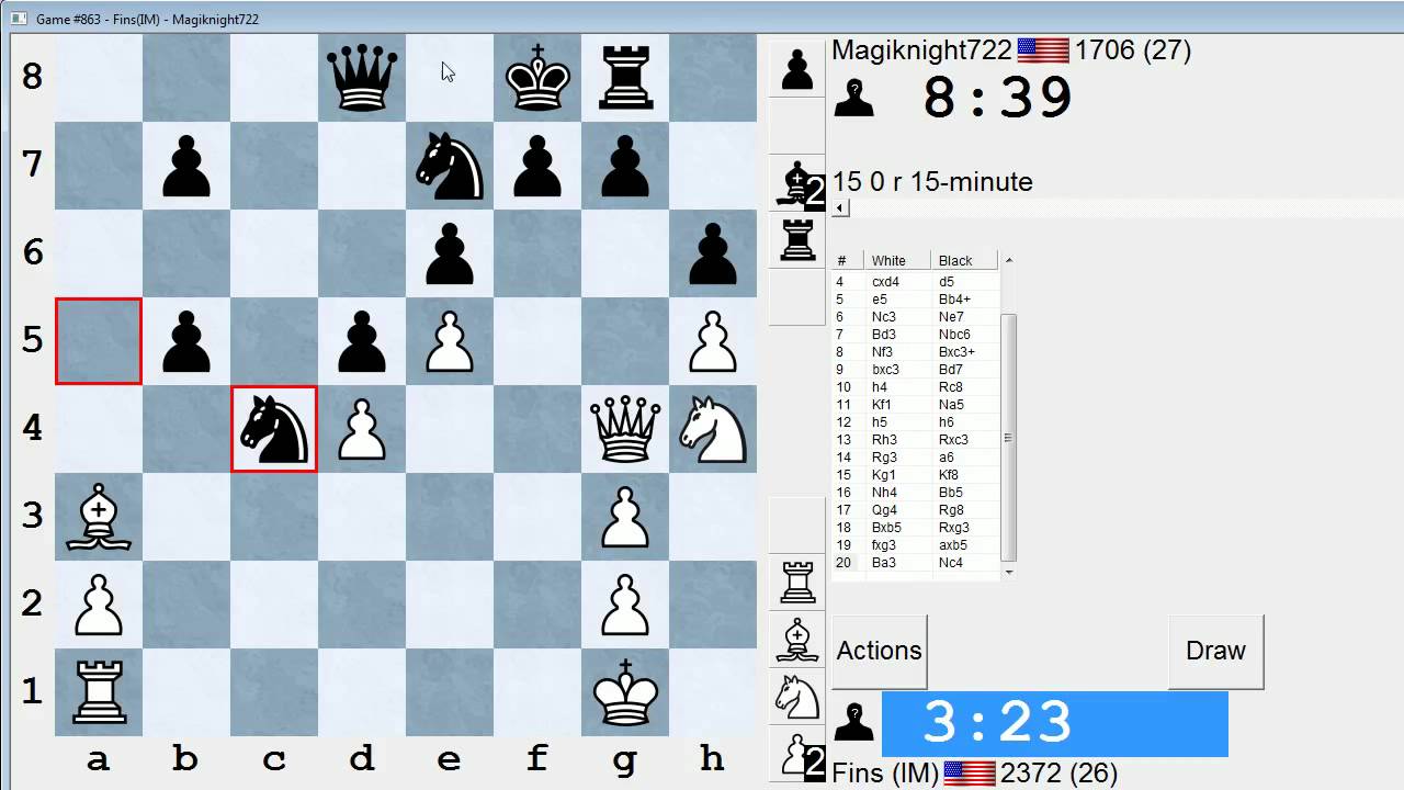 Стандартные шахматы № 152: ММ Бартоломью против Magiknight722 (Сицилианская защита)