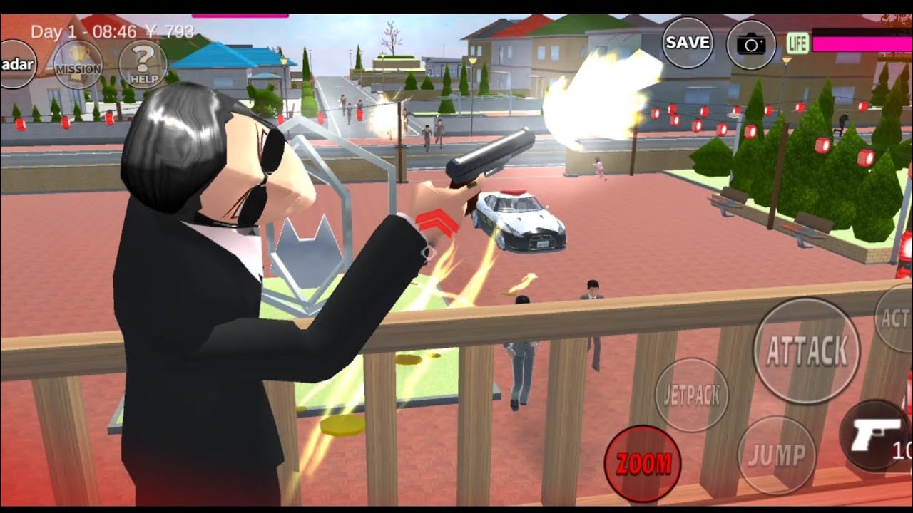 Yakuza boss defeats🕴🏻Koban police Sakura School Indonesia 🚓Police revenge//Sakura School Indonesia👮🏻