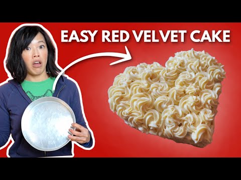 How To Turn a Round Cake Into A Heart ❤️ BEST Red Velvet Cake Recipe