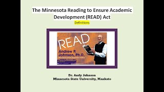 THE READ ACT PART i: DEFINITIONS