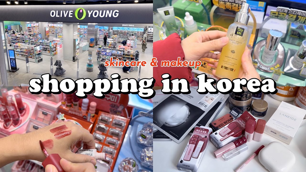 shopping in korea vlog 🇰🇷 skincare & makeup haul 🥳 Oliveyoung new year, new collection 올영세일