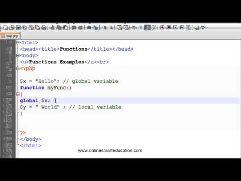 php Tutorials in Tamil  Part - 33  Function part - 5 global variable and local variable