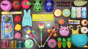 MIXING RANDOM THINGS INTO CLEAR SLIME AND STORE BOUGHT SLIME !! SATISFYING VIDEOS