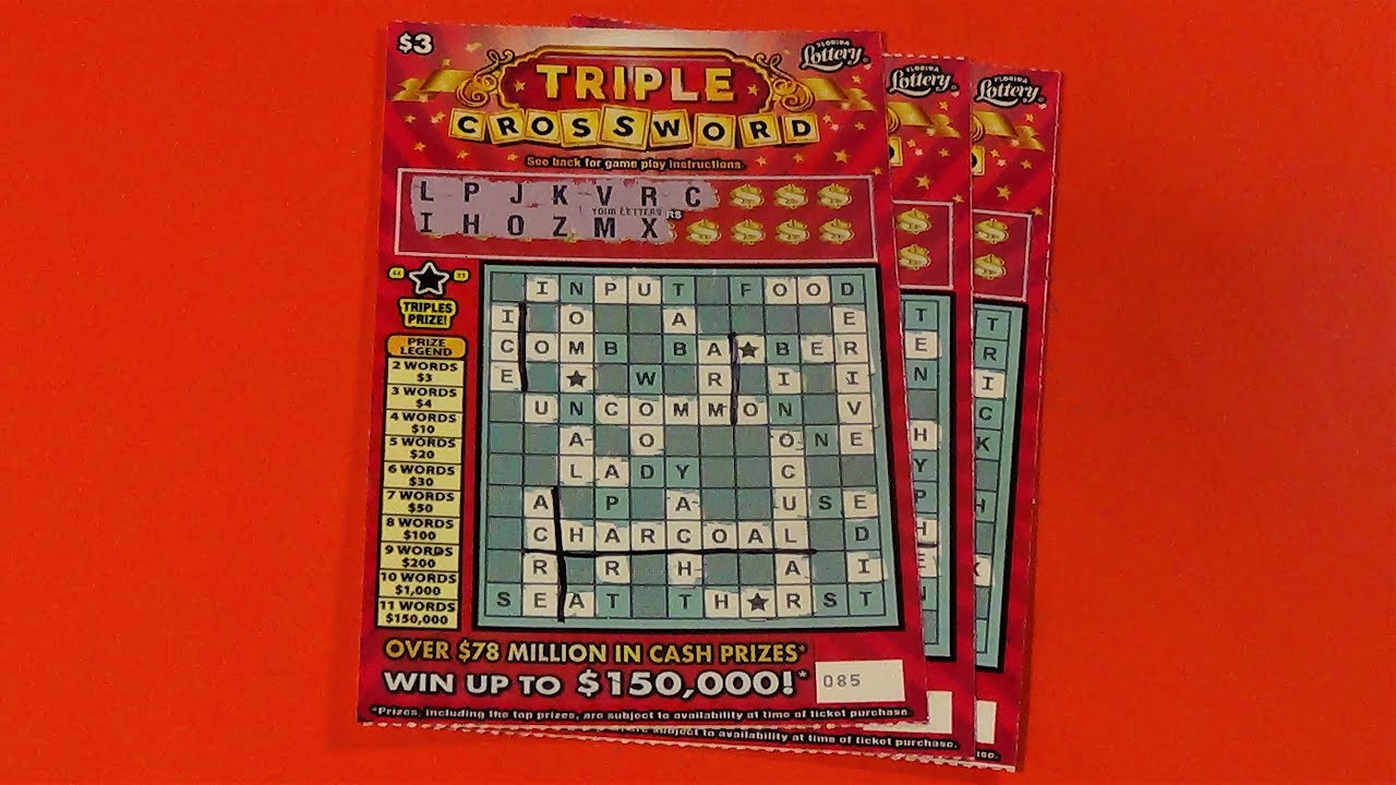 WORDS ON WED. 79 THREE 3 TRIPLE CROSSWORD Florida Lottery Scratch