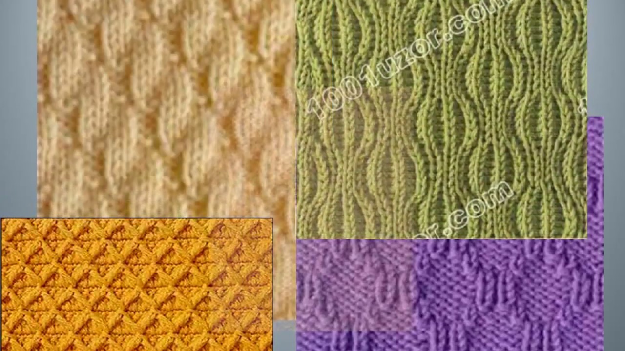 Рельефные Теневые узоры спицами - 3, со схемами. Knitting  Knitted Diy