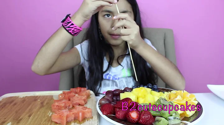 Rainbow Fruit Kabob Healthy Snacks| Fruit Skewers Sunday Treats|B2cutecupcakes