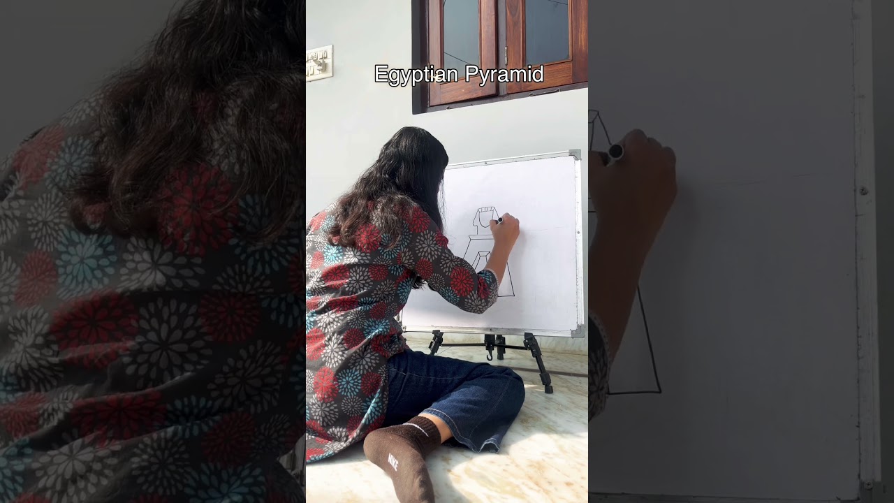 How to draw Egyptian pyramid #shorts #viral #trending #explore #youtubeshorts #reels