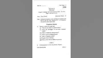 English language And Communication Skills-Level 1/ BCom BBA BA 1st Sem /Jan 2024 Question Paper/kuk