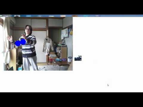 Kinectが検知した手の動きに合わせて画像を操作するサンプル