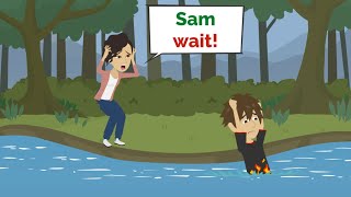 Sam runs AWAY | English story | English conversation | No Aliens