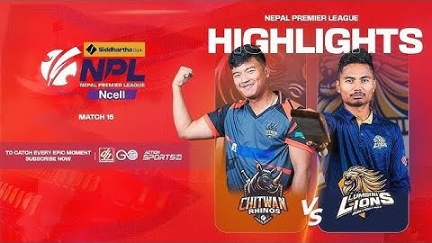 Chitwan Rhinos VS Lumbini Lions || Highlight Thrilling Match|| #highlights #npl #cricket