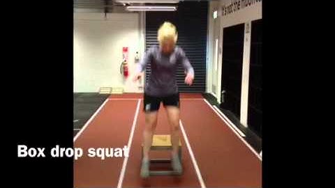 Box drop squat