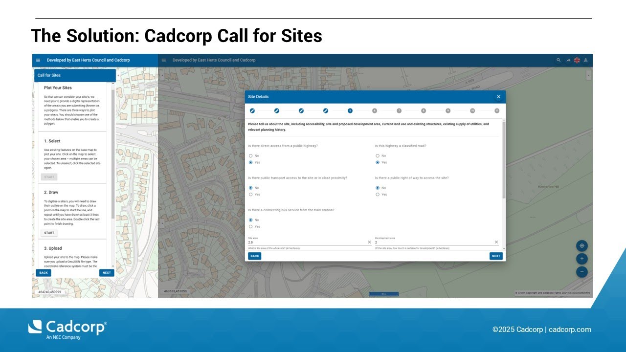 An automated public-facing Call for Sites platform for East Herts Council