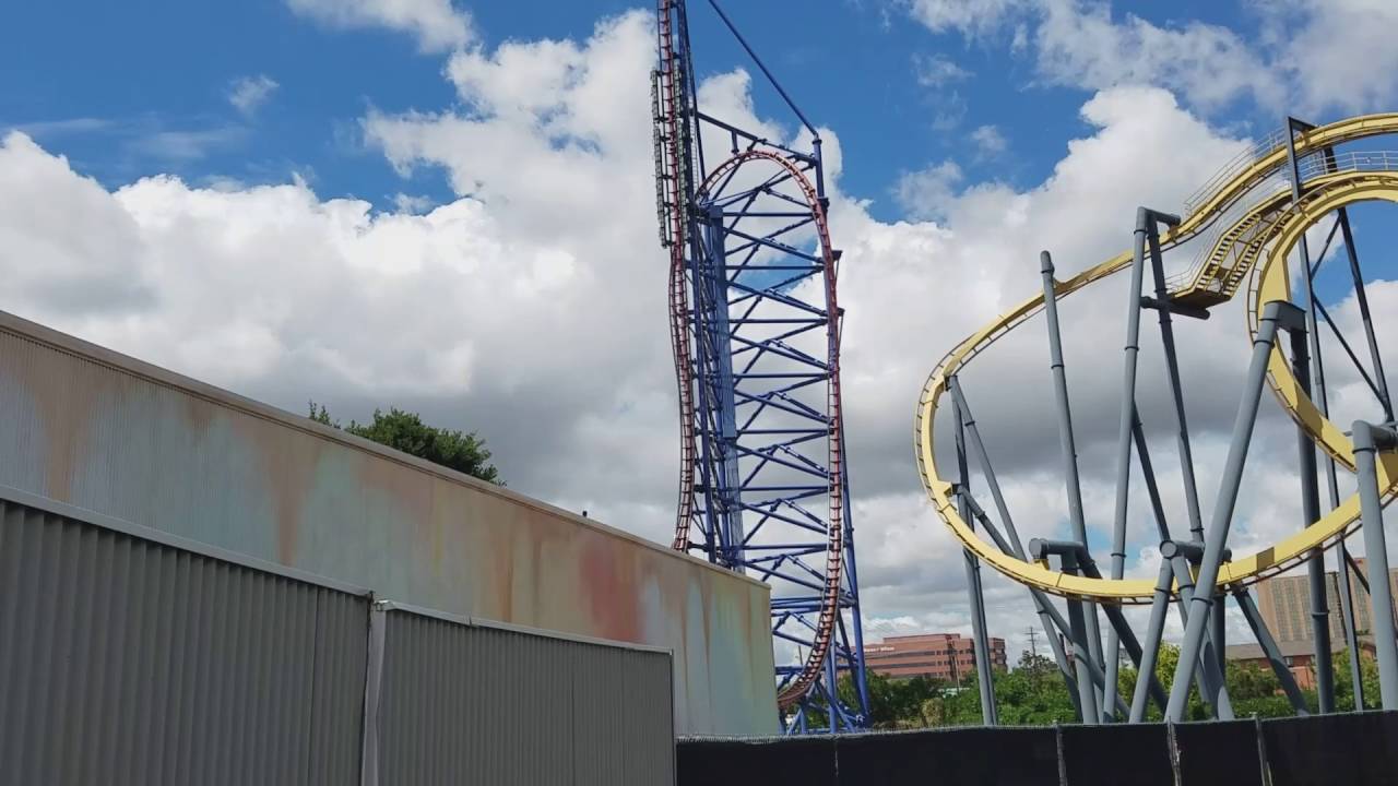 Mr Freeze Reverse Blast off ride Six Flags Over Texas SFOT - YouTube