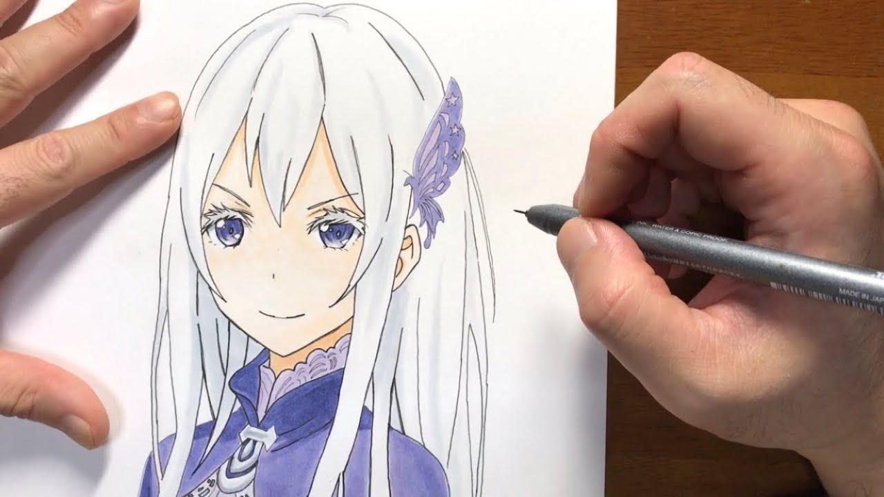 Re Zero リゼロ 強欲の魔女 エキドナ 描いてみた Drawing Youtube