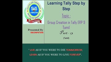 How to Create Group / Group Creation in Tally ERP 9 - Tamil - PART 23