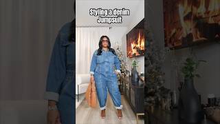 Styling a denim jumpsuit is easy! Click play button under my name for links #fashion #comfyoutfit