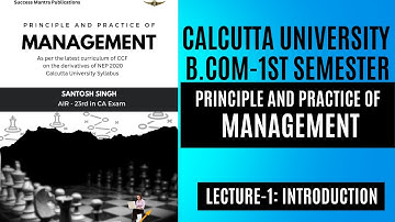 CU B.Com-1st Semester | PPM | L-1: Introduction
