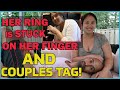 Her wedding ring is stuck on her finger + Couples tag!