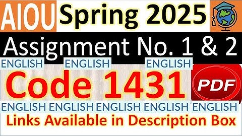 AIOU Code 1431 Solved Assignment No.1 & 2 Spring 2025 || Subject: Basics of ICT (English) | Bachelor