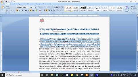 A Day and Night Operational Quasi-Z Source Multilevel Grid-tied PV Power- IEEE PROJECTS 2020-2021
