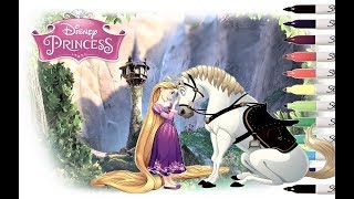 DISNEY RAPUNZEL FULL PAGE COLORING | COLORING VIDEOS FOR KIDS