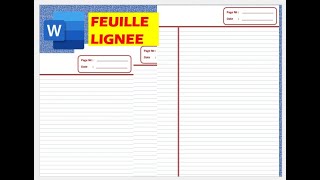 feuille ligne sur word