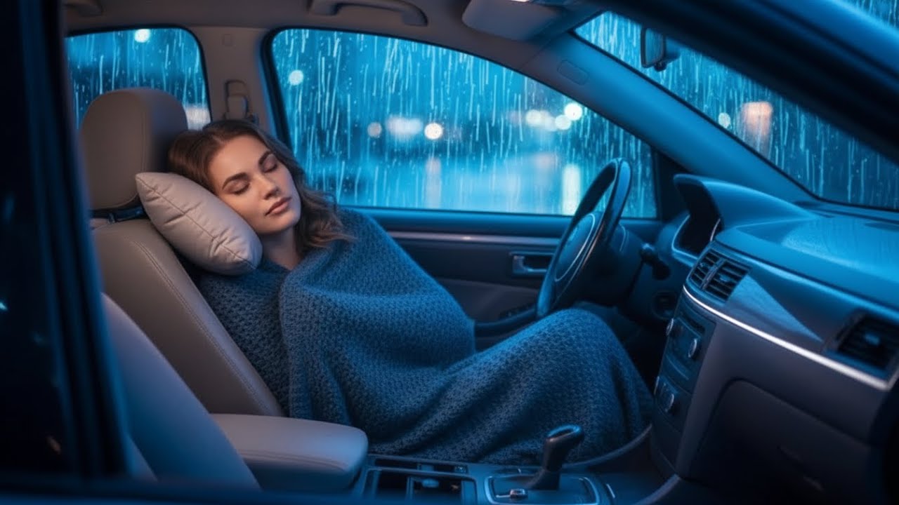 99.9% of YOU will SLEEP to this Heavy Rain & Thunder Sounds on a Car for Sleeping & Meditation