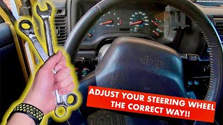 FIX Your CROOKED JEEP STEERING WHEEL In 5min By YOURSELF!