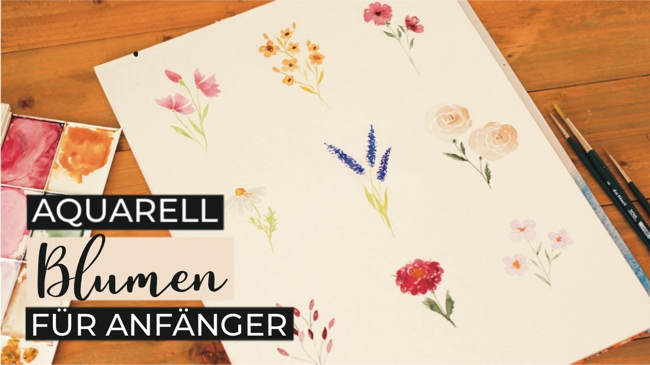 Aquarell Blumen malen für Anfänger // Watercolor Flowers