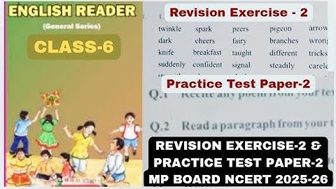 Class  6 / English / Revision Exercise-II and Practice Test Paper-II / MP Board / NCERT #english