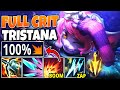 100% CRIT TRISTANA MELTS ENTIRE HEALTH BAR IN SECONDS WITH NO COOLDOWNS! (INSANE CRIT DAMAGE BUILD)