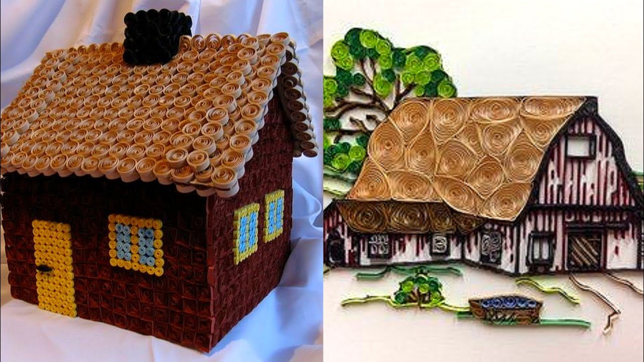 Paper Quilling House Craft Qullied House Design simple Quilling