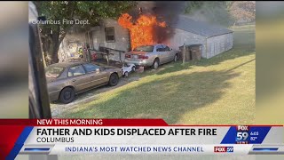 Columbus father and kids displaced after fire