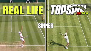 TopSpin 2K25 vs Real Life Tennis Jannik Sinner Comparison