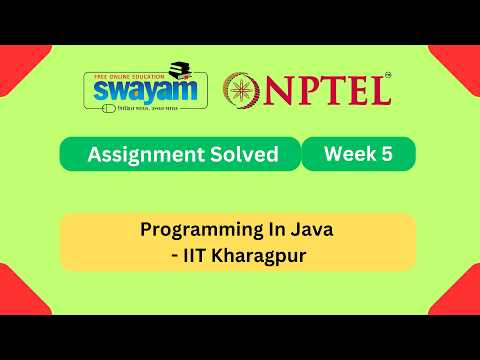 Programming In Java Week 5 || NPTEL ANSWERS | My Swayam | IIT Kharagpur #nptel #nptel2026 #myswayam