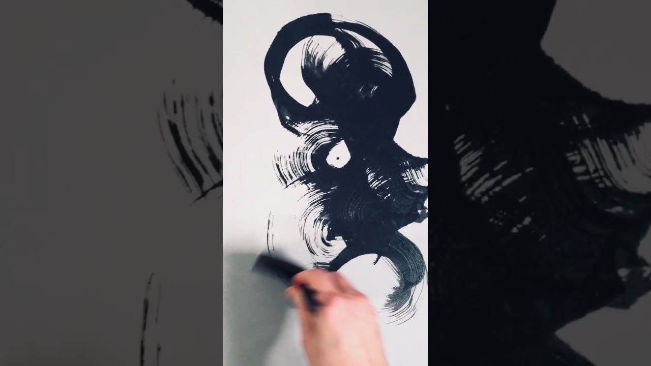 Black and white abstract art having fun