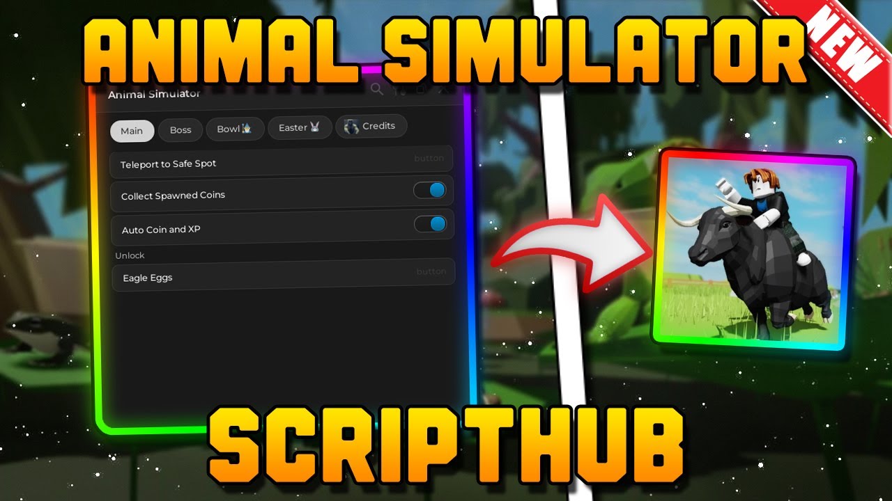 🔥 ScriptHub - Animal Simulator Script | Auto Farm - Auto Coins - Auto Skins | Celular & PC [2025]