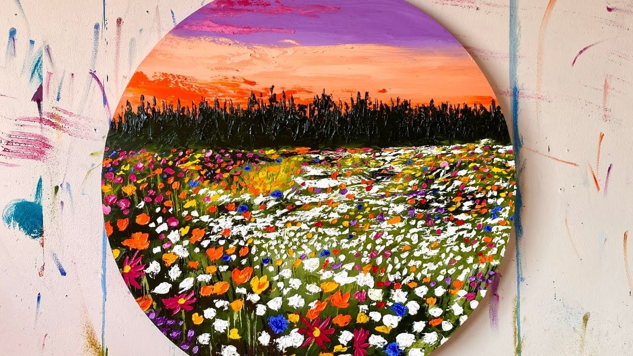 🌸 Landscape Painting Process of “Magic Meadow” 🌸 YouTube