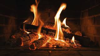 Cozy 4K Fireplace with Relaxing Guitar Music (3 Hours) ☕ Warm Crackling Fire Ambiance