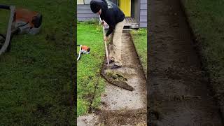 The satisfying process of edging and trimming your lawn #garden #lawncare #fyp