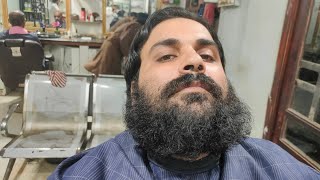 ASMR - Mostly Clear Insane Long Beard Shave Transformation After Long time with Scissors !! 