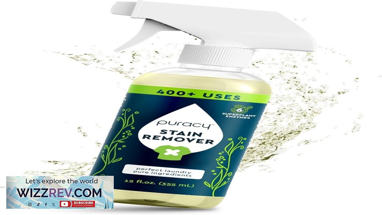 Puracy Stain Remover Spray Natural Based Travel and Laundry Stain Cleaner