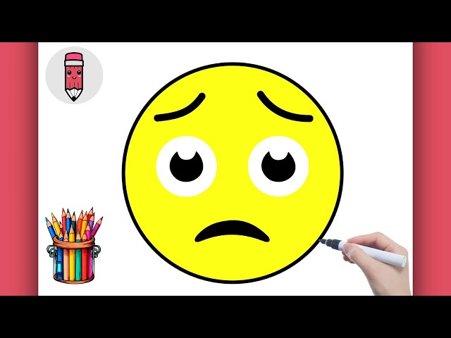 How to Draw a Emoticon Scared-Surprised Face Time-Lapse Cute art on paper  for kids HD 😨 