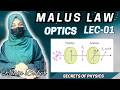 2.MALUS LAW | COSINE SQUARED LAW | POLARIZATION | OPTICAL PHYSICS | SECRETS OF PHYSICS | RABIA BABER