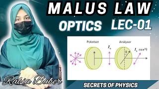2.MALUS LAW | COSINE SQUARED LAW | POLARIZATION | OPTICAL PHYSICS | SECRETS OF PHYSICS | RABIA BABER