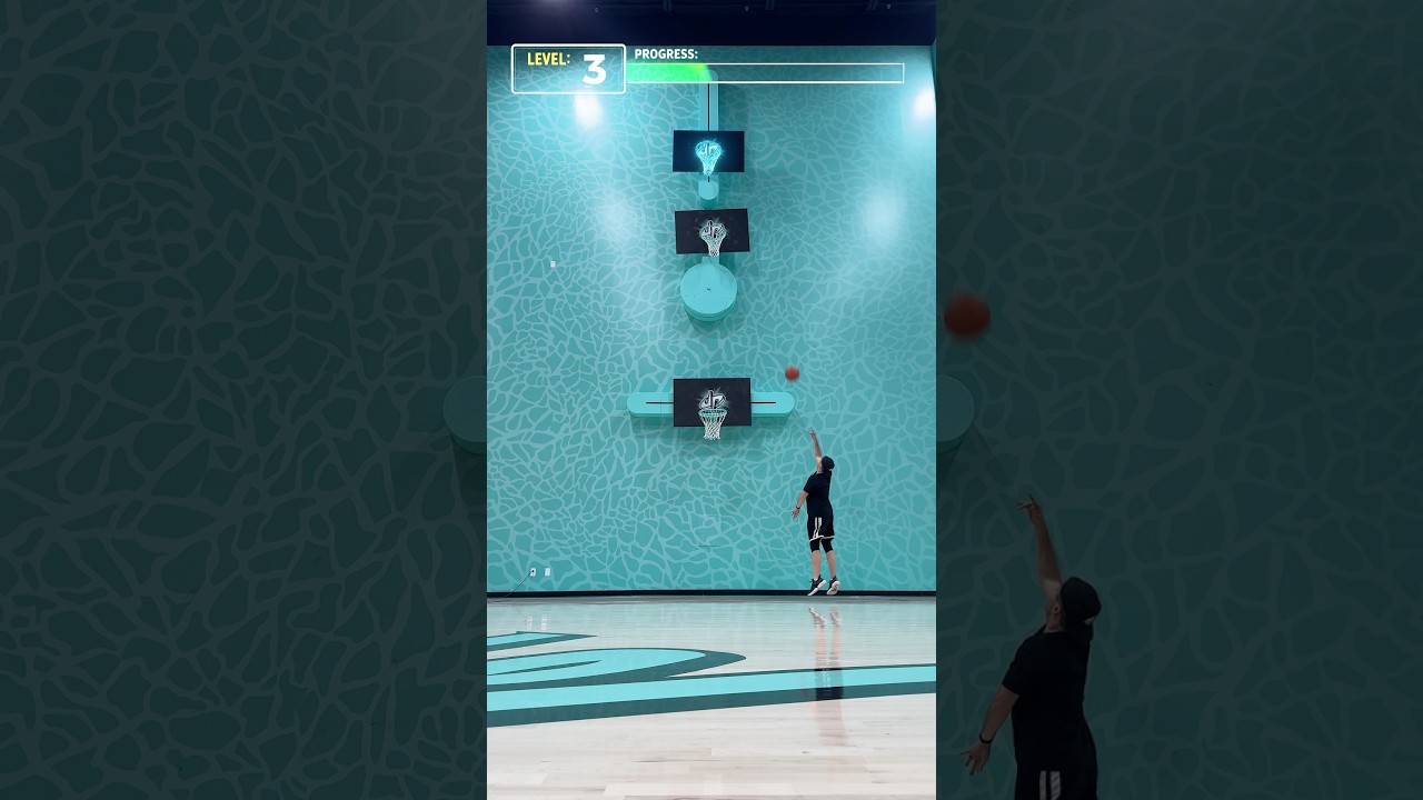 Wait for level 5! 👀 Dude Perfect HQ Triple Hoop Trick Shot!